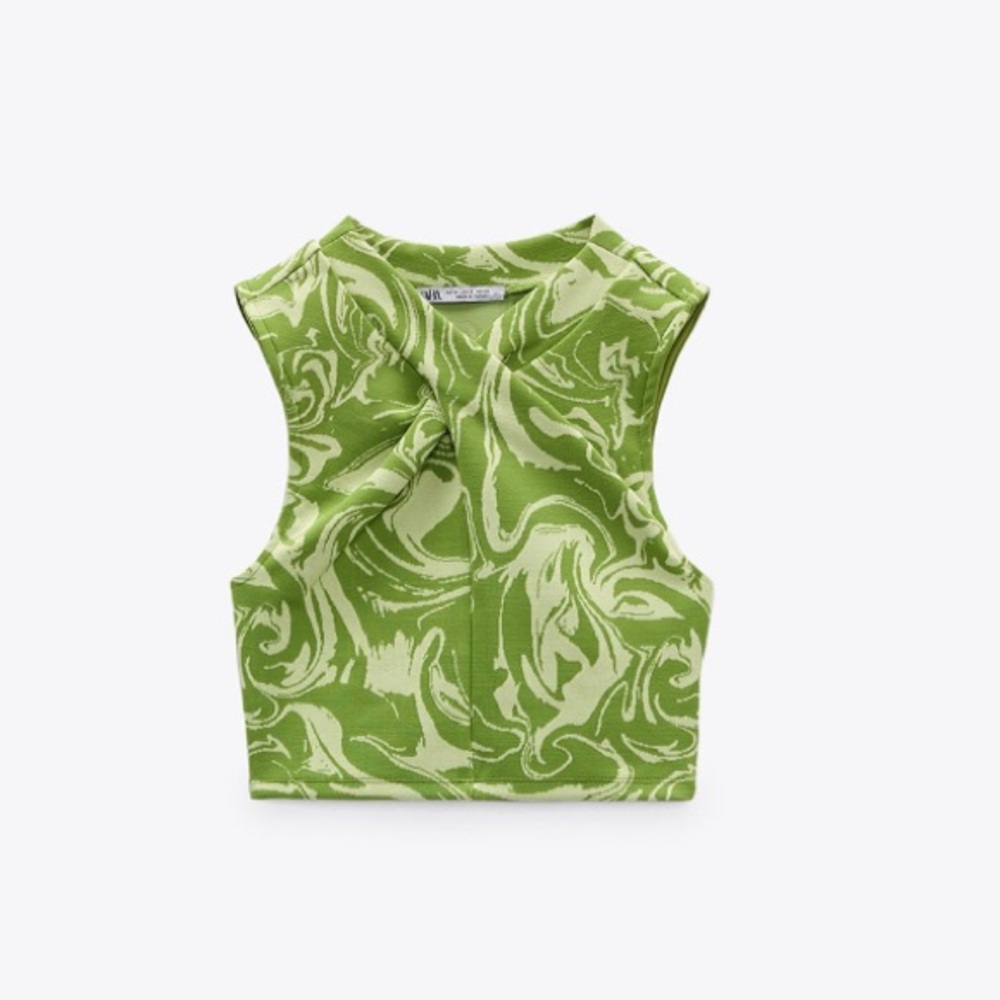 Zara green swirl twist top - part of a set